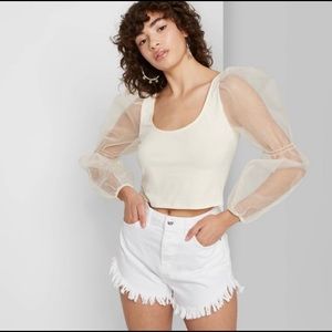 Brand New Wild Fable White Frayed Shorts